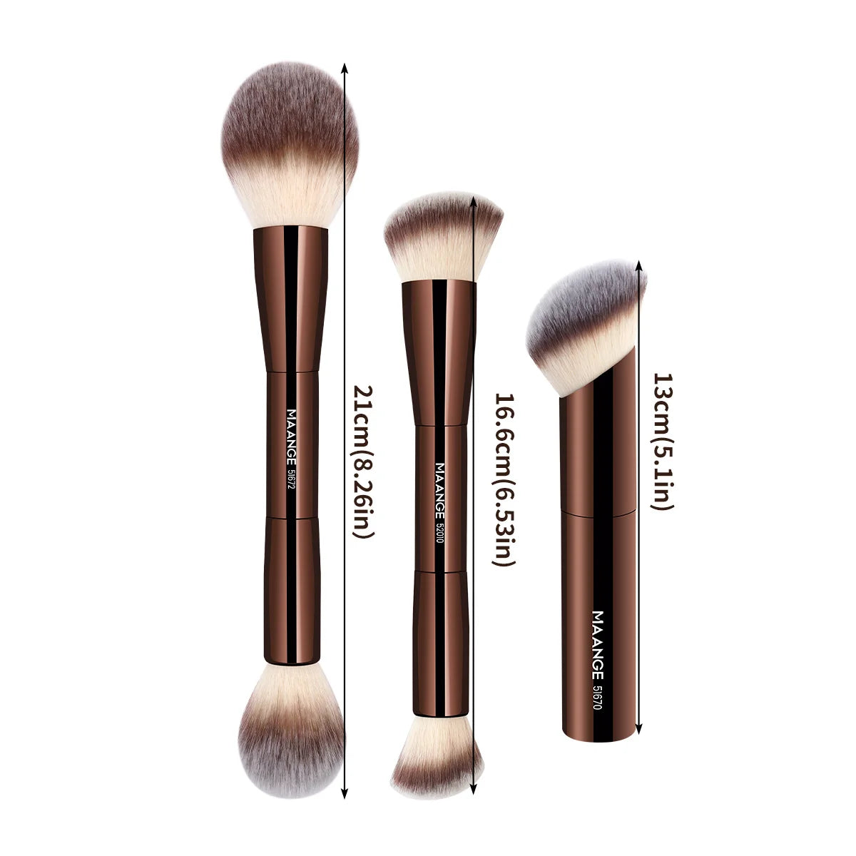 MAANGE Facial Makeup Brushes Set Double Head Powder Blush Foundation Brushes Skin-friendly Brush Soft Fiber Hair Cosmetic Beauty