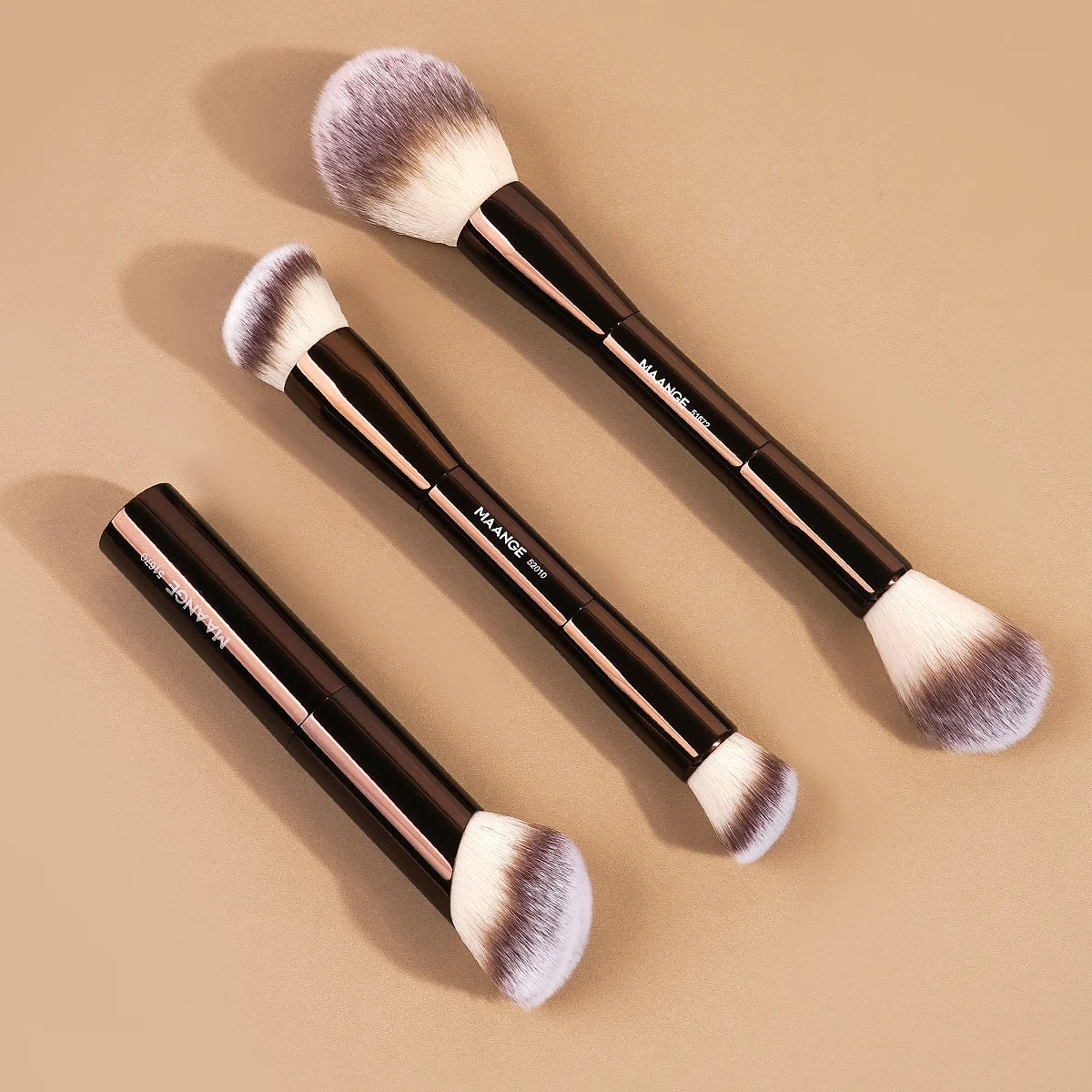MAANGE Facial Makeup Brushes Set Double Head Powder Blush Foundation Brushes Skin-friendly Brush Soft Fiber Hair Cosmetic Beauty