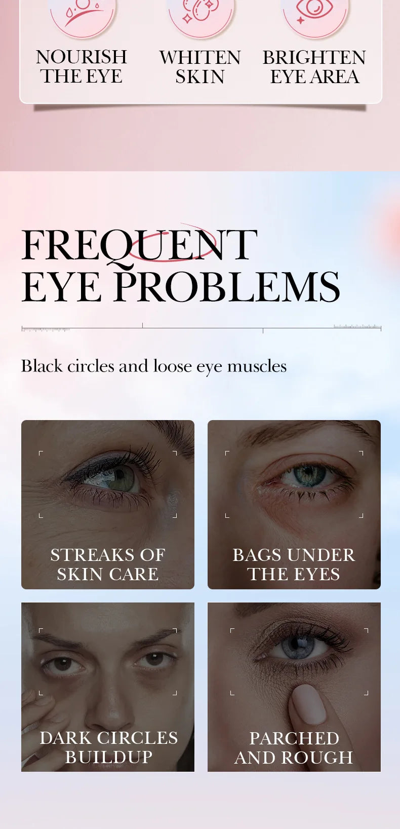Eye Bag Removal Cream Collagen Anti-Wrinkle Fade Fine Lines Firming Skin Anti Dark Circle Puffiness Brighten Eye Care
