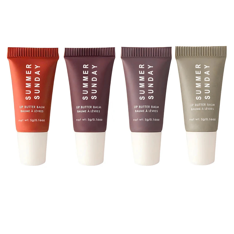 4-piece Lip Gloss Set Complete, Exquisite, Practical, Comfortable, Moisturizing, Natural, Portable Makeup Set