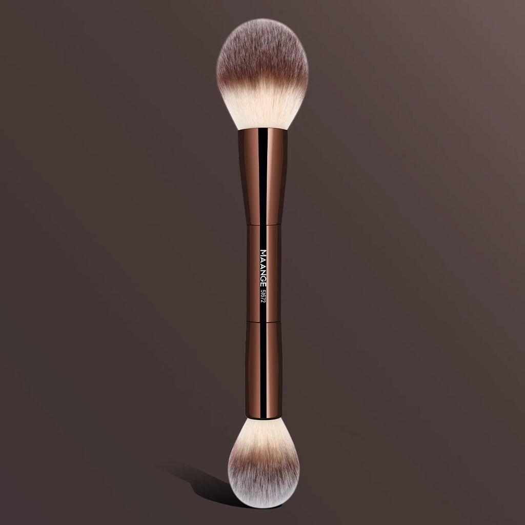 MAANGE Facial Makeup Brushes Set Double Head Powder Blush Foundation Brushes Skin-friendly Brush Soft Fiber Hair Cosmetic Beauty