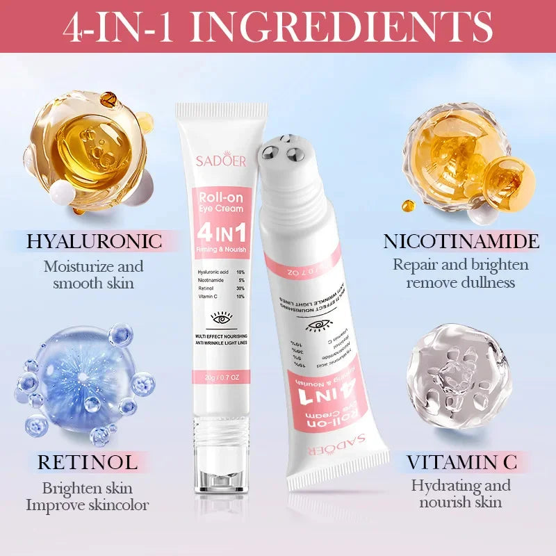 Eye Bag Removal Cream Collagen Anti-Wrinkle Fade Fine Lines Firming Skin Anti Dark Circle Puffiness Brighten Eye Care
