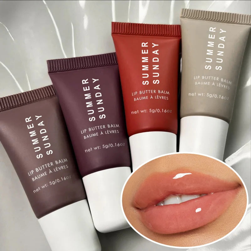 4-piece Lip Gloss Set Complete, Exquisite, Practical, Comfortable, Moisturizing, Natural, Portable Makeup Set