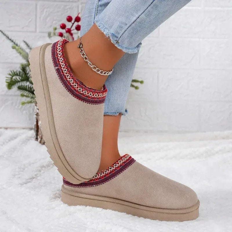 Winter 2024 New Cashmere Warm Thick Sole Heelless Covered Half Mop Cashmere Warm Uggs