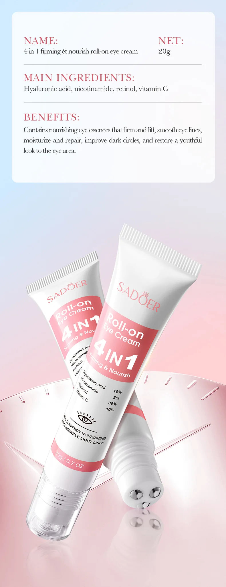 Eye Bag Removal Cream Collagen Anti-Wrinkle Fade Fine Lines Firming Skin Anti Dark Circle Puffiness Brighten Eye Care