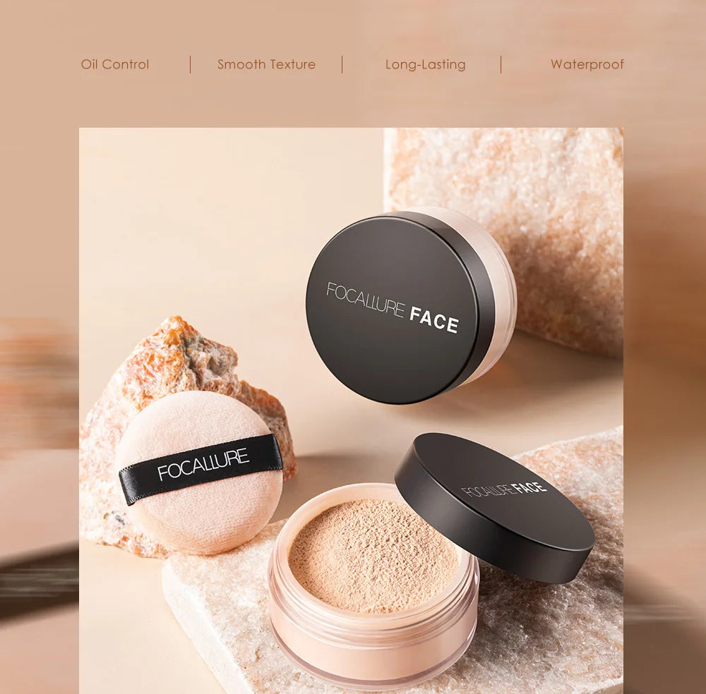 FOCALLURE 9 Colors Face Makeup Brighten Oil Control Long lasting Loose Powder Waterproof Mineral Make Up Setting Powder